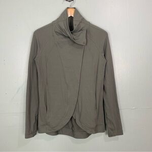 Lululemon Rulu‎ Rally Wrap Sweater Green Sz 6 W3EE0S